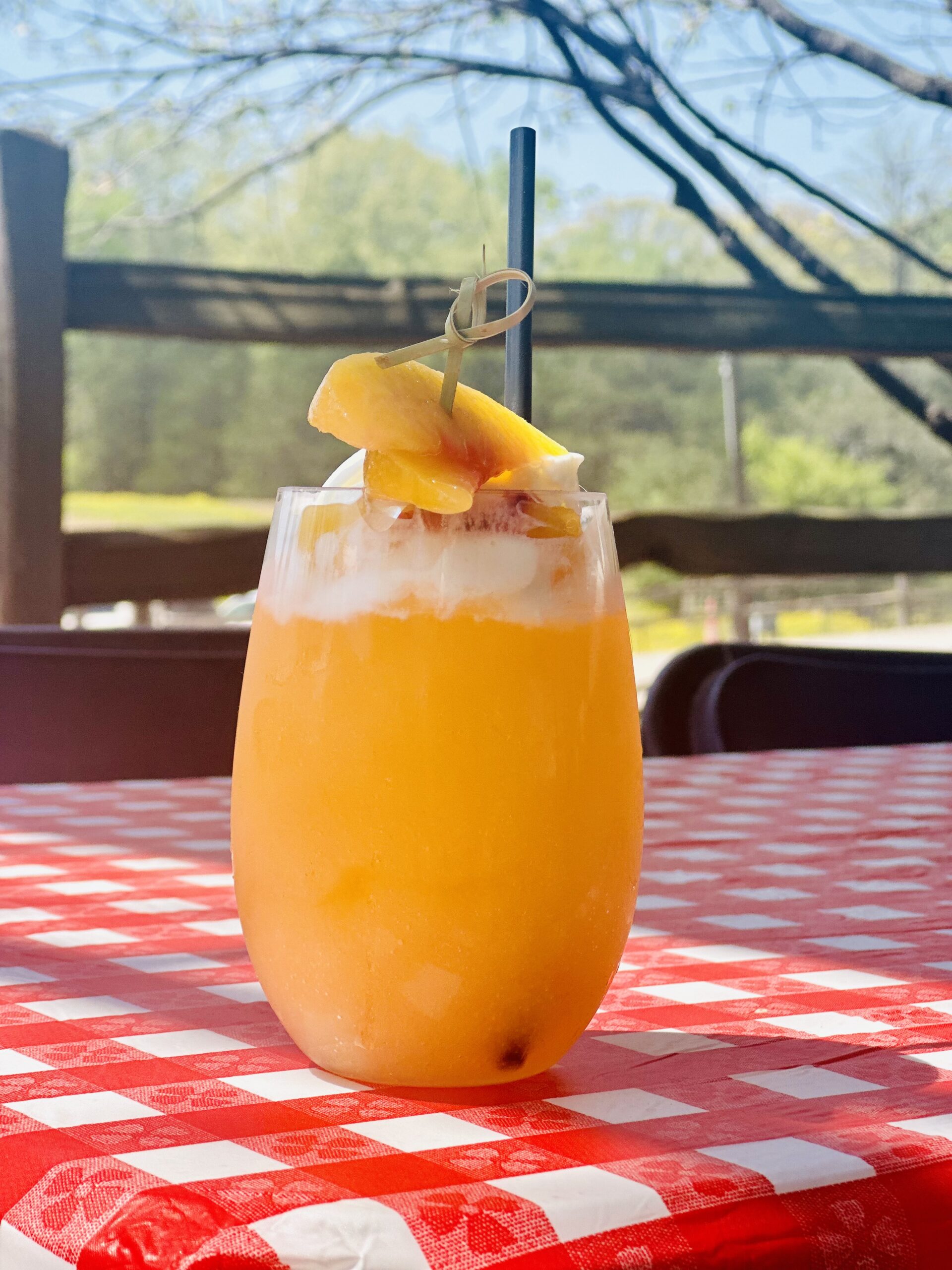 Refreshing peach wine slush at the Flower Festival